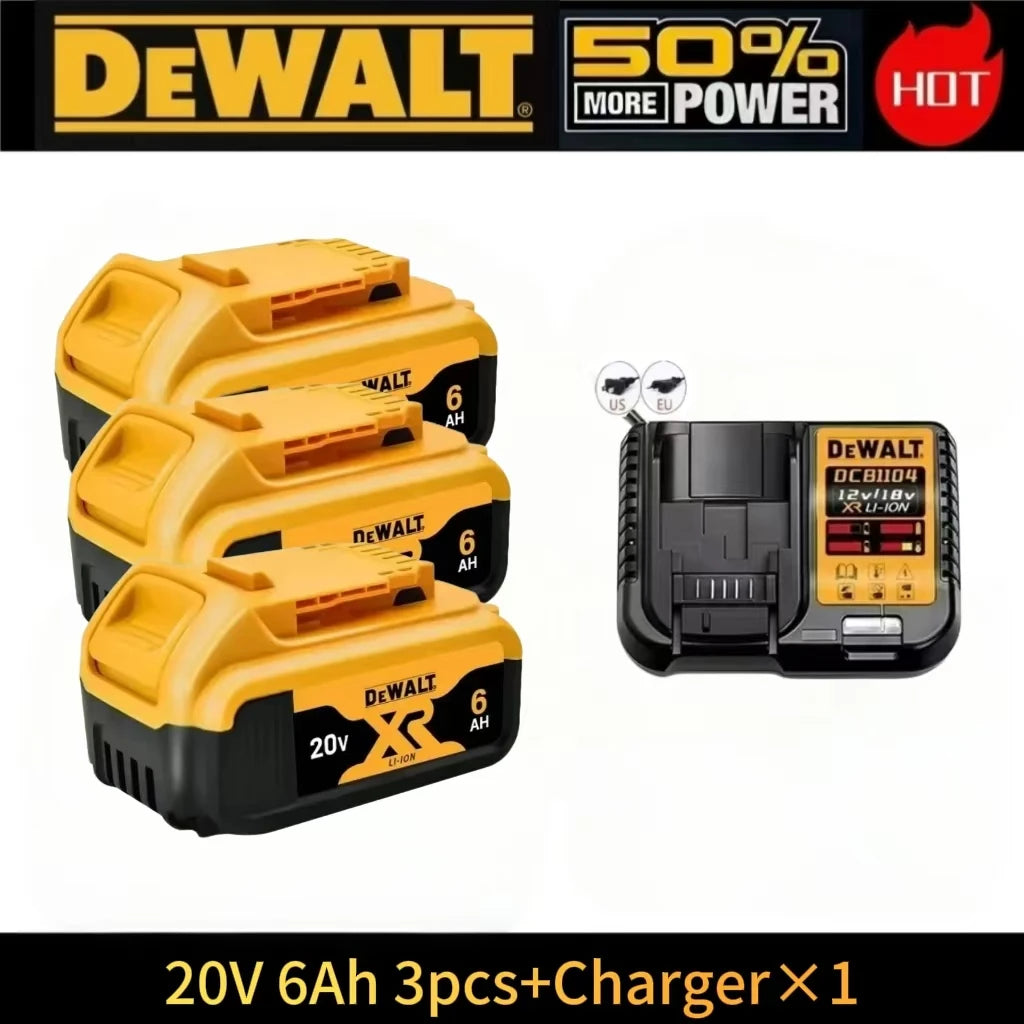 Dewalt 20V 5000mAh battery pack packaging, single unit yellow and black