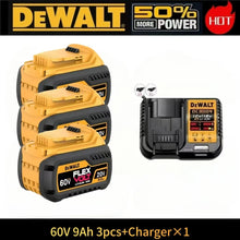 DeWALT battery and charger set lifestyle shot in yellow and black