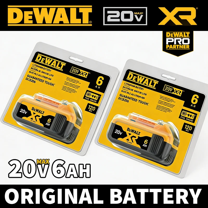 DeWalt XR 20V MAX battery pack yellow-black packaging front view