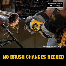 DEWALT DCG426 blade detail close-up with ergonomic handle