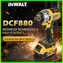 DeWalt DCF880 front view cordless impact wrench in yellow and black