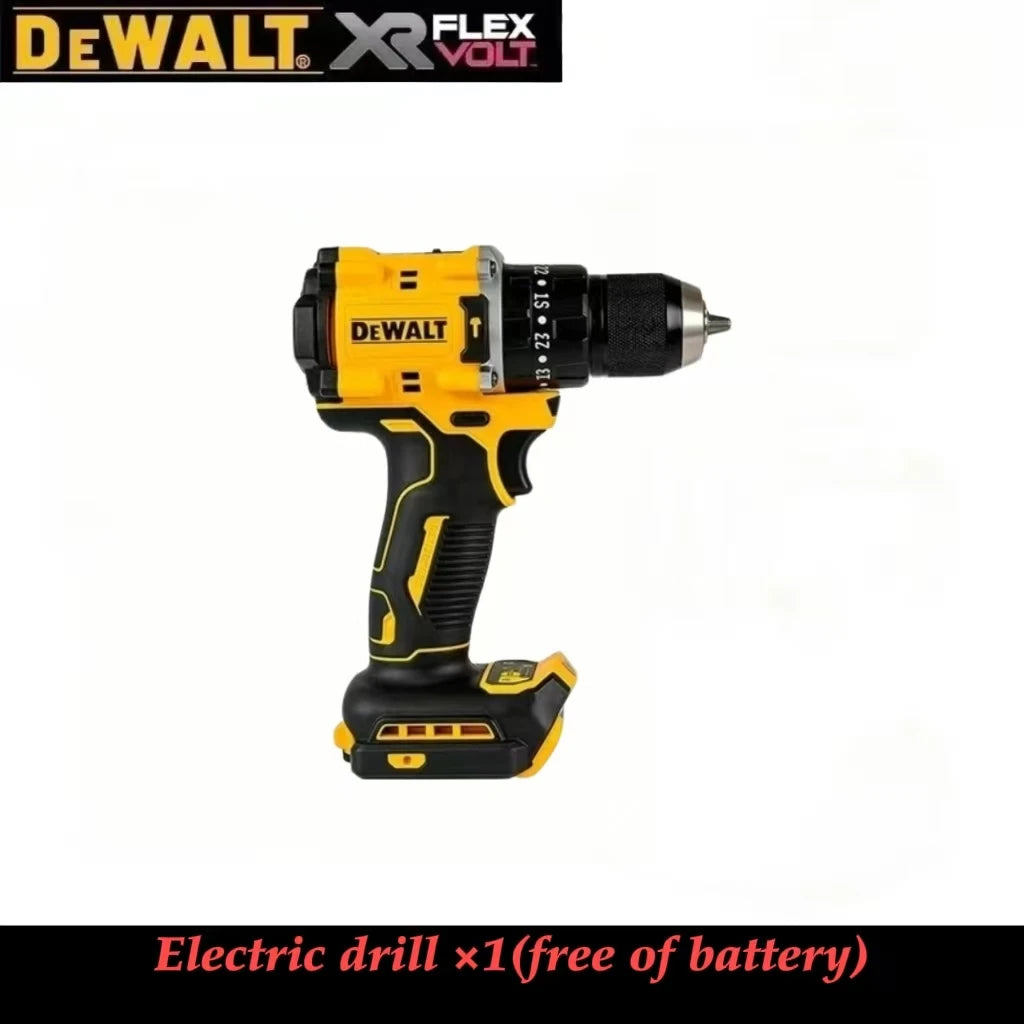 DEWALT DCD805 cordless drill packaging with dual battery pack and powerful motor