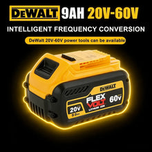 DeWalt 60V 9Ah replacement battery specifications close-up, yellow and black