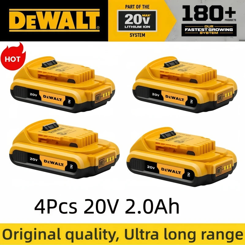DeWalt 60V battery detail close-up, black and yellow with intelligent conversion