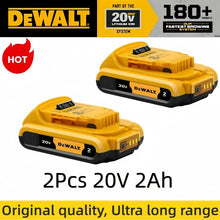 DeWalt 20V battery packaging, two-pack in black and yellow