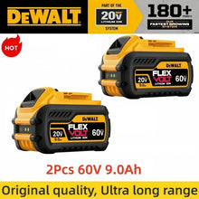 Dewalt 60V 9Ah two-battery packaging, yellow and black