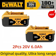 DeWalt 20V batteries 2-pack packaging, yellow and black front view