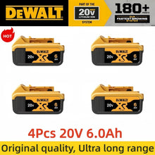 DeWalt 20V batteries 4-pack packaging, yellow and black front view