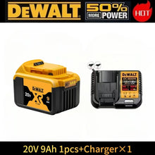 Dewalt DCB200 two battery packs and charger packaging, yellow and black