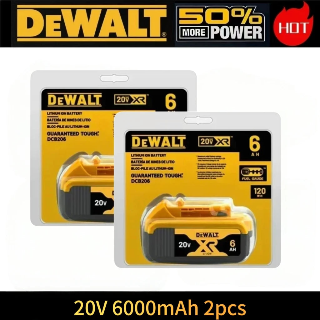 Single DeWalt 20V 5000mAh battery with branding on white background