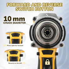 DEWALT DCD805 drill detail, yellow and black with 10mm chuck and compact design