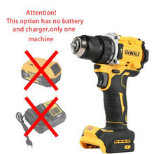 DEWALT DCD805 drill detail, yellow and black with battery and charger not included