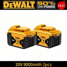 DeWalt 20V battery pack 9000mAh packaging, yellow and black