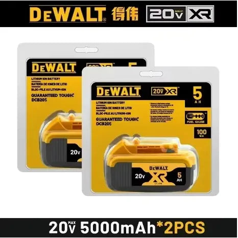 20V DeWALT battery set yellow-black packaging, 2 pieces