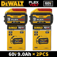 Dewalt FlexVolt battery packaging, yellow and black front view