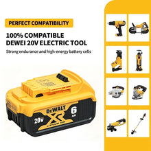 DEWALT DCB206 detail close-up, yellow-black 20V 6Ah battery