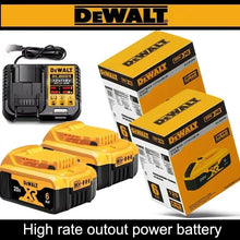 DEWALT 20V battery pack, yellow and black packaging shot