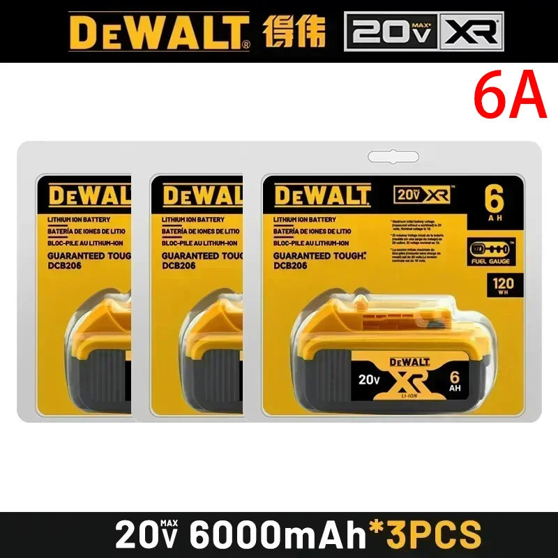 DeWalt 20V MAX battery pack yellow-black, packaging view, 6000mAh