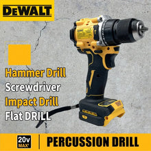 Dewalt hammer drill front view in yellow and black