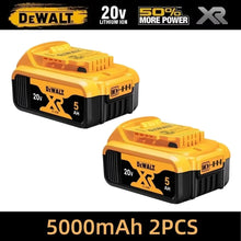 Dewalt battery pack set packaging in yellow and black