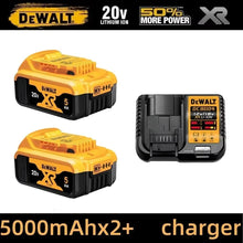 Dewalt 20V XR battery and charger set packaging, 6000mAh batteries