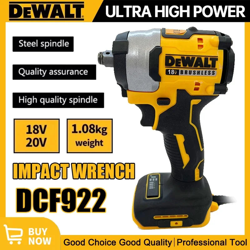 Dewalt DCF922 impact wrench packaging, yellow and black product box