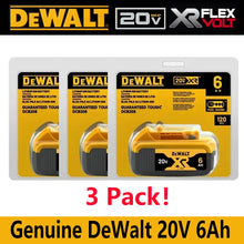 DeWalt 20V battery pack yellow and black, front packaging view