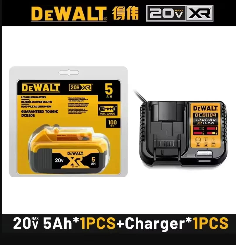 DeWalt 20V lithium charger in yellow and black packaging, fast charging
