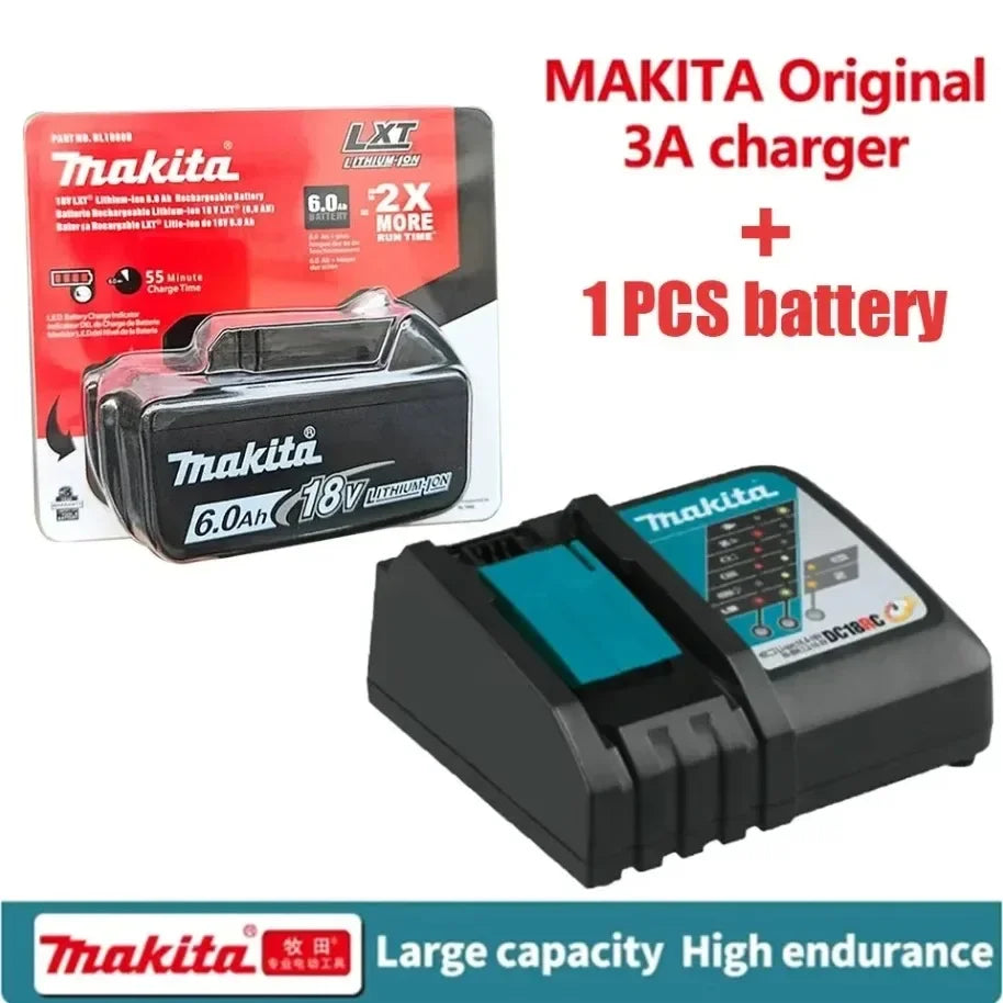 Makita DC18RC charger packaging with 3A charger and battery set