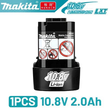 Makita 10.8V 2.0Ah battery front view, one piece on solid background