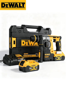 DEWALT DCH273 side view, adjustable settings on yellow and black tool kit