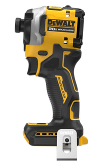 DEWALT DCF850 front view, yellow and black compact impact driver with precision drive