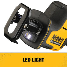 DEWALT DCS369 kit LED light detail, black and yellow tool design