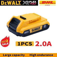 DeWALT FlexVolt battery pack packaging, yellow and black, large-capacity view