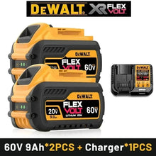 DeWalt battery and charger set, yellow and black, includes 60V 8Ah battery