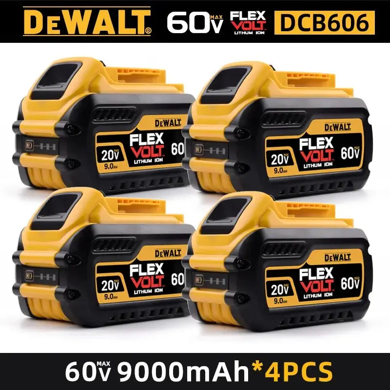 DeWALT FlexVolt battery pack black and yellow, 9000mAh packaging view