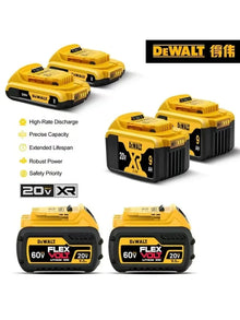 DeWALT FlexVolt battery pack black and yellow, compact packaging view