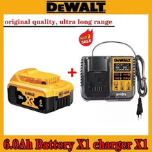 DeWALT 6.0Ah battery XI Pro detail, battery level indicator in yellow