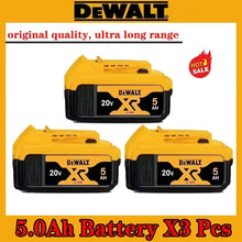 DeWALT 3-pack battery packaging, 6.0Ah capacity in yellow and black