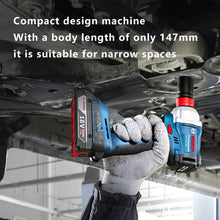 Compact Bosch impact tool lifestyle view in blue, black, and red