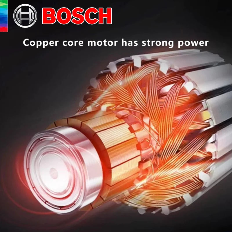 Bosch angle grinder close-up detail, weight and thermal protection
