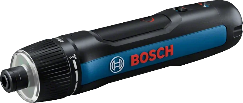 Bosch GO 3 side view, black and blue screwdriver with logo