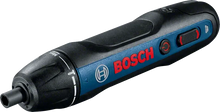 Bosch GO 2 front view, ergonomic grip and LED indicator in black and blue