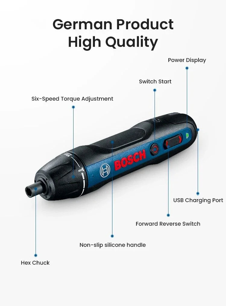 Bosch GO 2 side view, variable speed detail with screwdriver bit