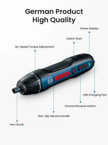 Bosch GO 2 side view, variable speed detail with screwdriver bit