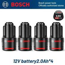 Bosch 12V battery set packaging, black and red, charger included