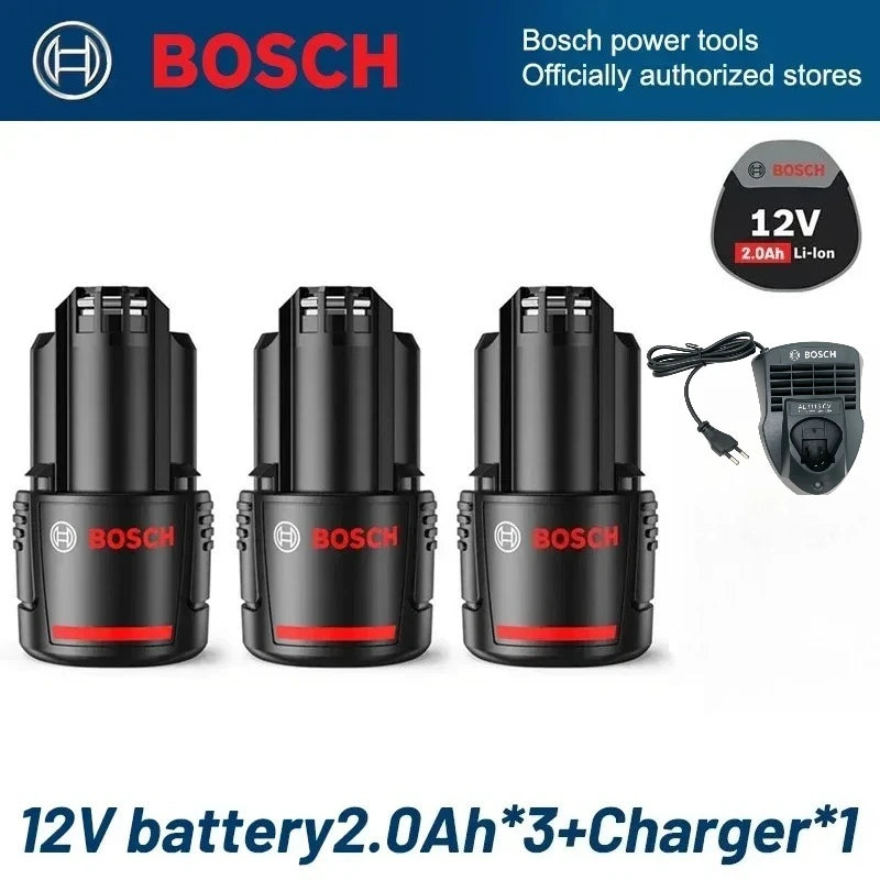 Bosch 12V battery packaging with charger, black and red, 3.0Ah