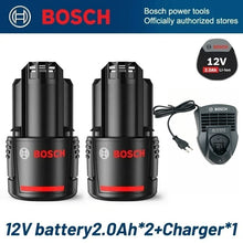 Bosch 12V battery and charger set packaging, black and red