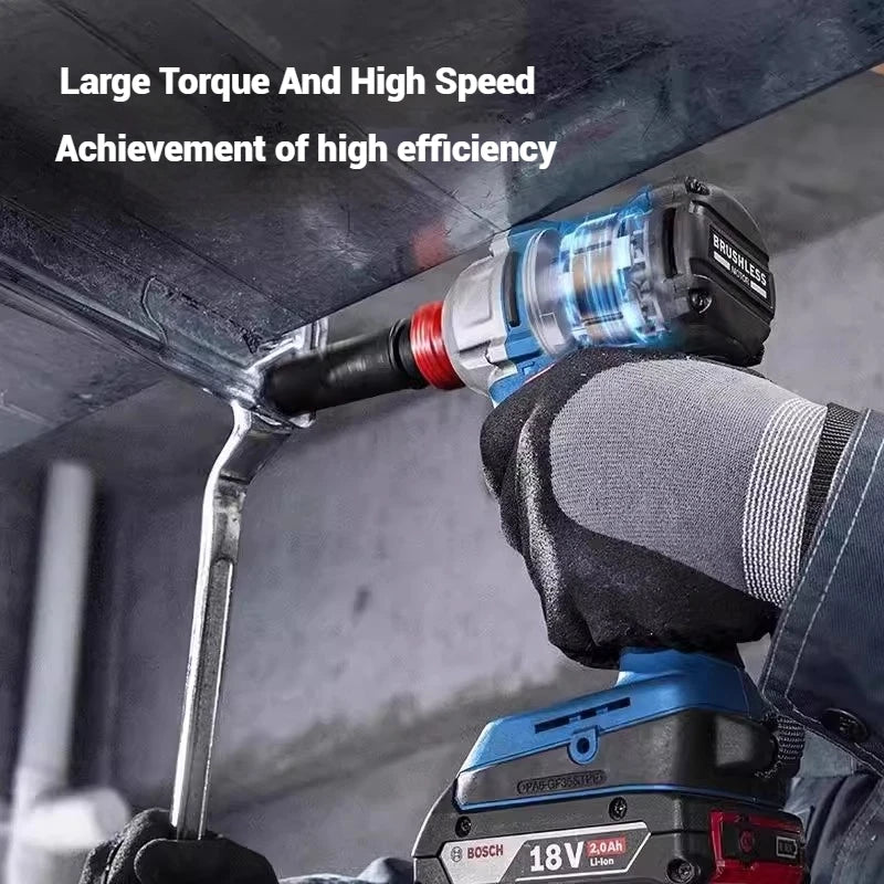 Bosch GDX 18V-285 lifestyle shot, ergonomic grip with LED light