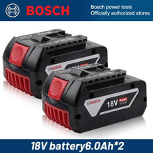Bosch 18V battery dual pack back view, black and red design